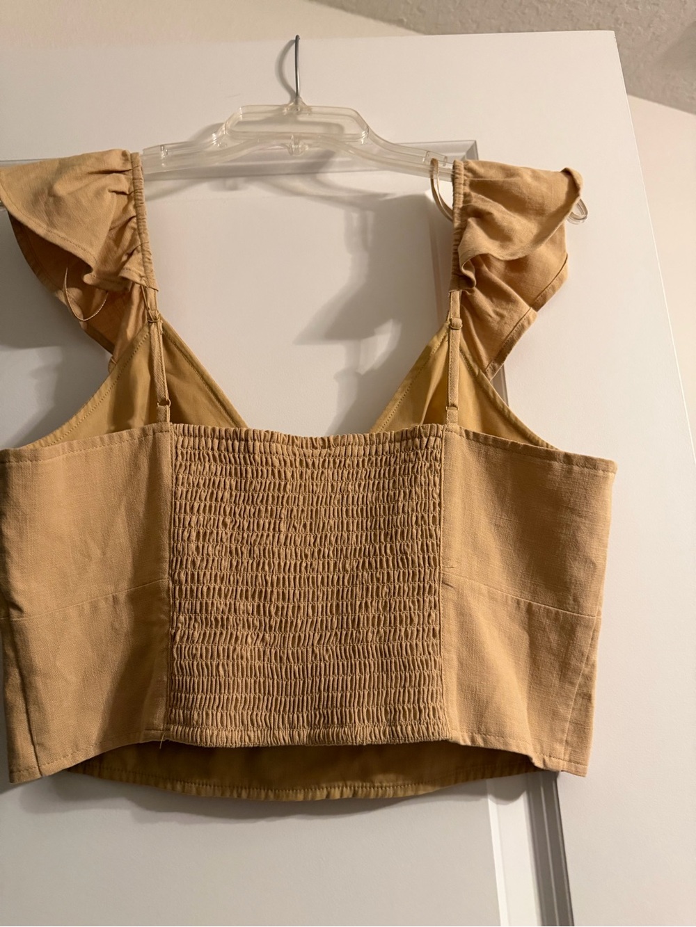 Target Tan Ruffle-Strap Cropped Tank - Picture 3 of 3